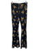 Fuzzi Size L Black & Multi Polyamide Elastic Waistband Floral Mesh Overlay Pants Black & Multi / L