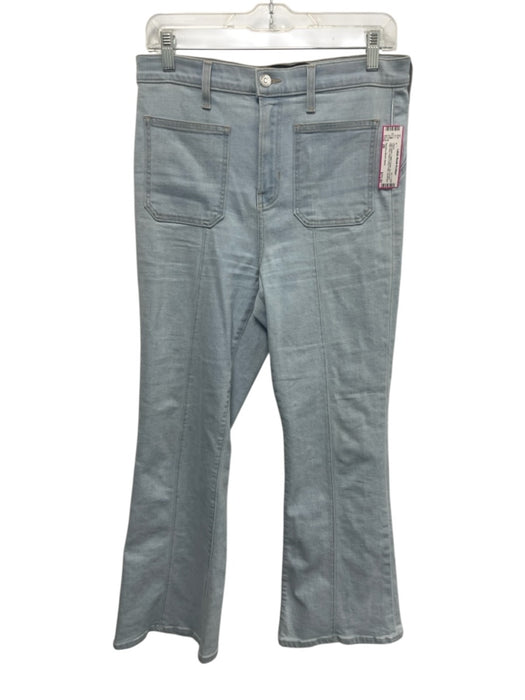 Veronica Beard Jeans Size 29 Light Wash Cotton Denim Zip & Button Flare Jeans Light Wash / 29