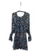 Ramy Brook Size L Blue & Gold Viscose Blend Floral Off Shoulder Dress Blue & Gold / L