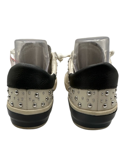 Dolce Vita Shoe Size 8.5 White & Black Leather Studded Low Top Laces Sneakers White & Black / 8.5