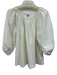Frances Valentine Size Medium Cream White Cotton Long puff sleeve Gathered Top Cream White / Medium