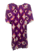 Marie Oliver Size Large Purple, Orange, White Linen & Silk Tie Dye Tiered Dress Purple, Orange, White / Large