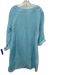 Livro Size 42 Baby Blue Linen Long Sleeve Tunic Neck Dress Baby Blue / 42