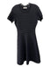 Sandro Size 3/M Black Viscose Blend Short Sleeve Ribbed Open Knit Dress Black / 3/M