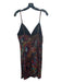 Trina Turk Size 10 Black & Multi Silk Spaghetti Strap Multi Color Print Dress Black & Multi / 10