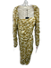 Nicholas Size 12 Yellow & Cream Polyester Blend Long Sleeve Abstract Print Dress Yellow & Cream / 12