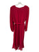 Maison Tara Size 12 Red Polyester Long Sleeve Surplice Maxi Dress Red / 12