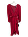 Maison Tara Size 12 Red Polyester Long Sleeve Surplice Maxi Dress Red / 12