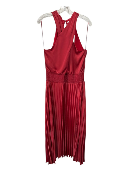 Ramy Brook Size 12 Red Polyester Sleeveless Pleats Maxi Smocked Waist Dress Red / 12