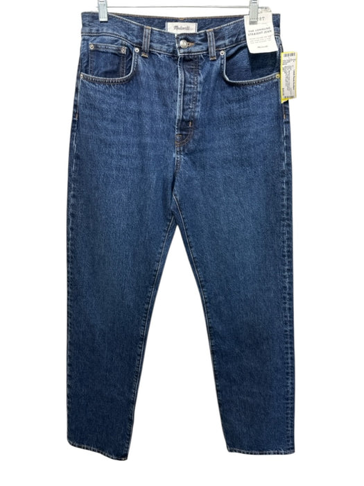Madewell Size 28T Medium Wash Cotton Denim Button Fly Straight Leg Jeans Medium Wash / 28T