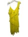 Alice + Olivia Size 10 Yellow Silk Ruffle Cap Sleeve Ruffle Tiered Midi Dress Yellow / 10