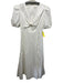 Ronny Kobo Size M White Cotton Bow detail Short Sleeve Back Zip Dress White / M
