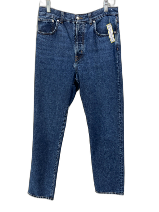 Madewell Size 28T Medium Wash Cotton Button Fly High Rise Straight Leg Jeans Medium Wash / 28T