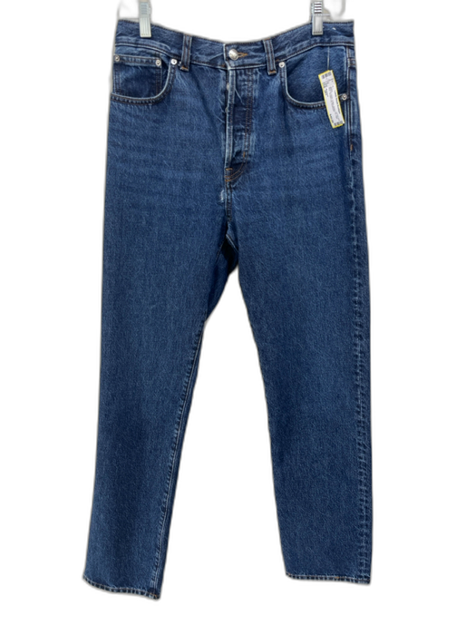 Madewell Size 28T Medium Wash Cotton Button Fly High Rise Straight Leg Jeans Medium Wash / 28T