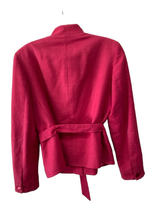 MaxMara Size 6 Pink Cotton Button Front Tie Detail Pockets Jacket Pink / 6