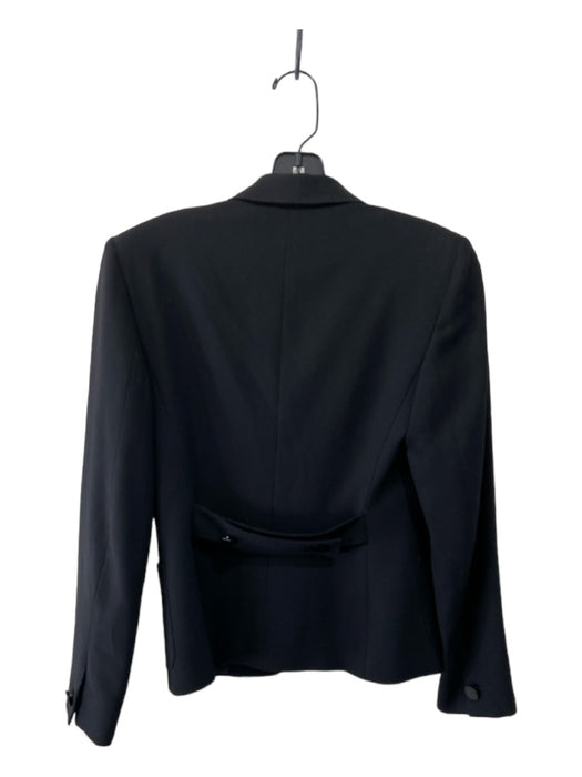 Max Mara Size 4 Black Wool 1 Button chest pockets Blazer Jacket Black / 4