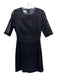 Les Copains Size 38 Black & Gray Wool Blend Short Sleeve Lace Cut Out Dress Black & Gray / 38
