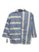 Hache Size 42 Blue & White Cotton & Polyester Puff 1/2 Sleeve Stripe Blouse Top Blue & White / 42