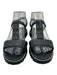 Manolo Blahnik Shoe Size 36.5 Navy Blue Leather Bronze Hardware T Strap Sandals Navy Blue / 36.5