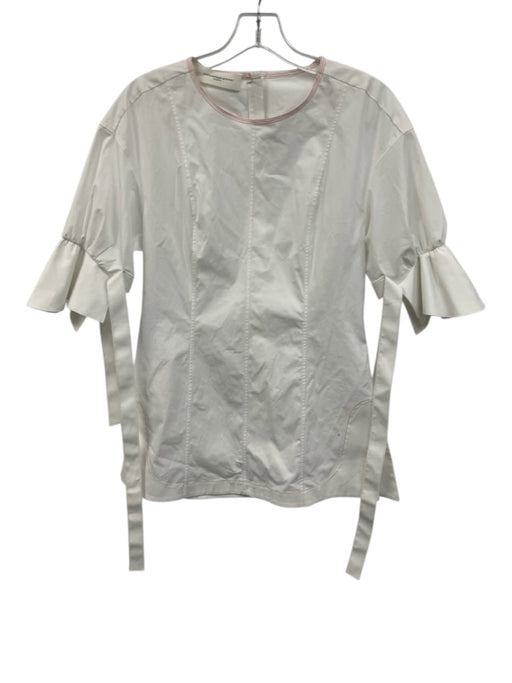 Aquilano Rimondi Size 42 White & Orange Cotton Blend Half Sleeve Paneled Top White & Orange / 42