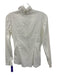 CH Carolina Herrera Size 2 White Cotton Blend Long Sleeve Pleated Zip Front Top White / 2