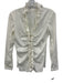 CH Carolina Herrera Size 2 White Cotton Blend Long Sleeve Pleated Zip Front Top White / 2