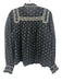 Ulla Johnson Size 6 Black & White Cotton Long Sleeve Embroidered Ruffles Top Black & White / 6