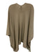 Armani Collezioni Beige Wool Blend Goat Leather Fringe Shawl Beige / One Size