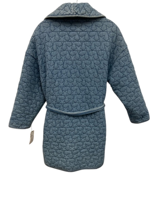 Mother Size Small Light Wash Cotton Chambray Stars Quilted Pockets Jacket Light Wash / Small