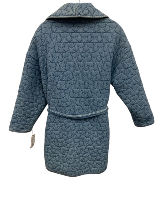 Mother Size Small Light Wash Cotton Chambray Stars Quilted Pockets Jacket Light Wash / Small