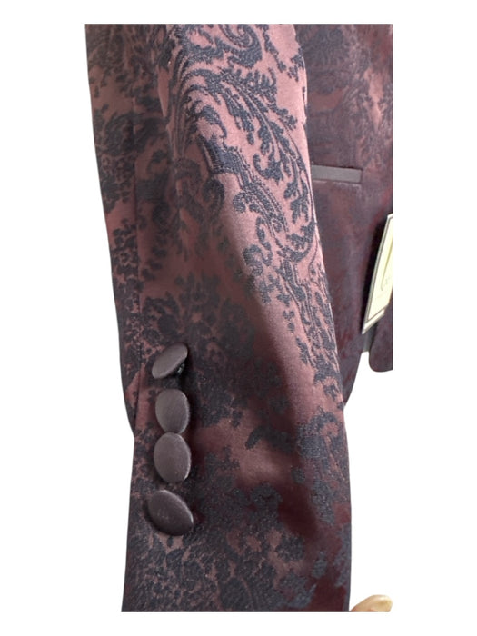 Connaisseur Paris Dark Red Silk Blend Paisley Dinner Jacket Men's Blazer 48