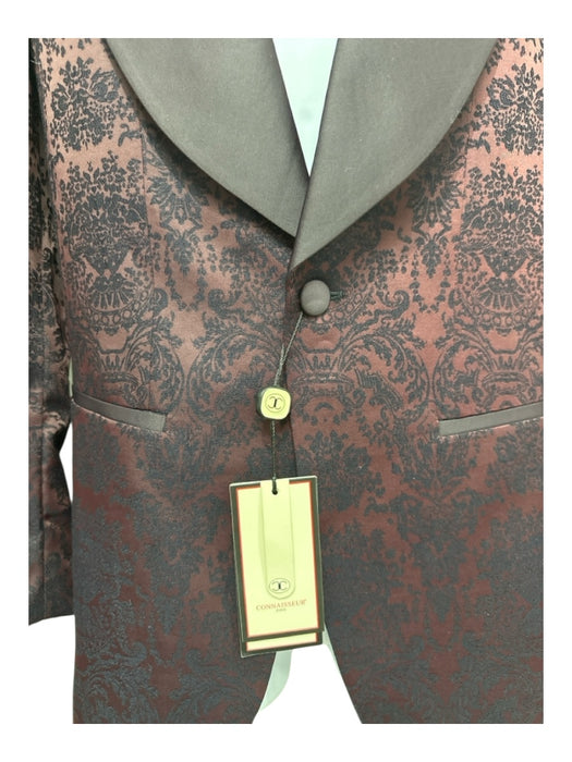 Connaisseur Paris Dark Red Silk Blend Paisley Dinner Jacket Men's Blazer 48