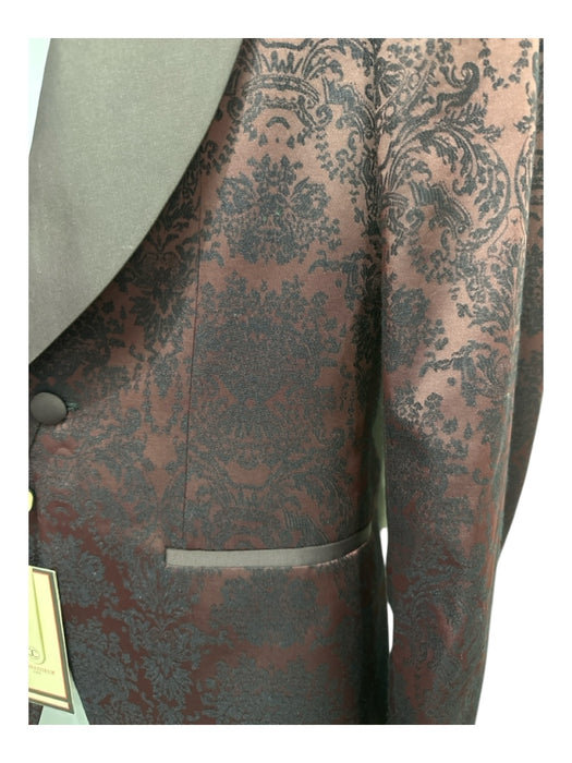 Connaisseur Paris Dark Red Silk Blend Paisley Dinner Jacket Men's Blazer 48