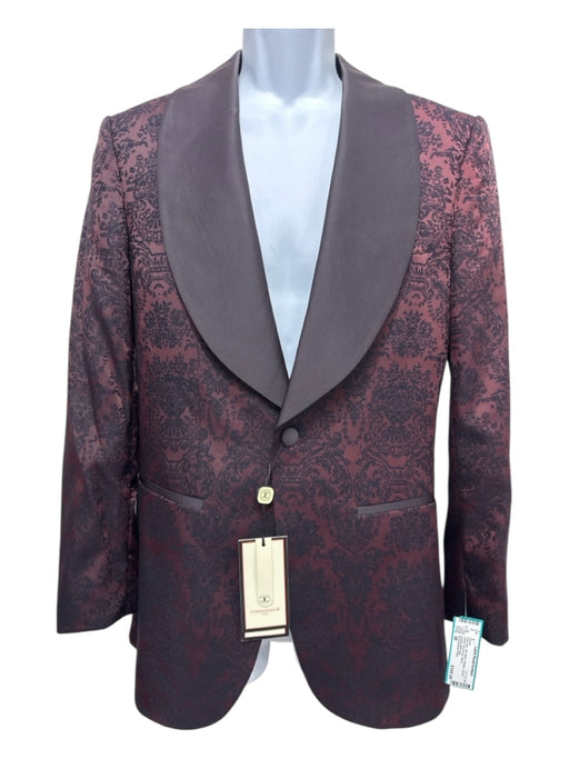 Connaisseur Paris Dark Red Silk Blend Paisley Dinner Jacket Men's Blazer 48