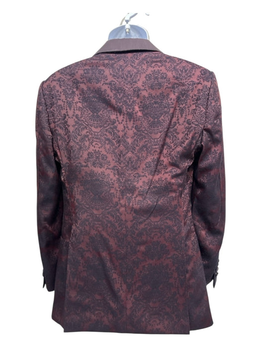 Connaisseur Paris Dark Red Silk Blend Paisley Dinner Jacket Men's Blazer 48