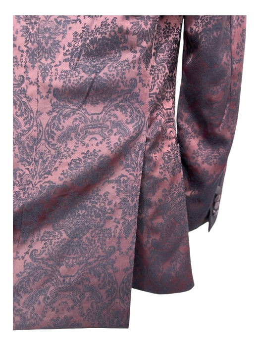 Connaisseur Paris Dark Red Silk Blend Paisley Dinner Jacket Men's Blazer 48