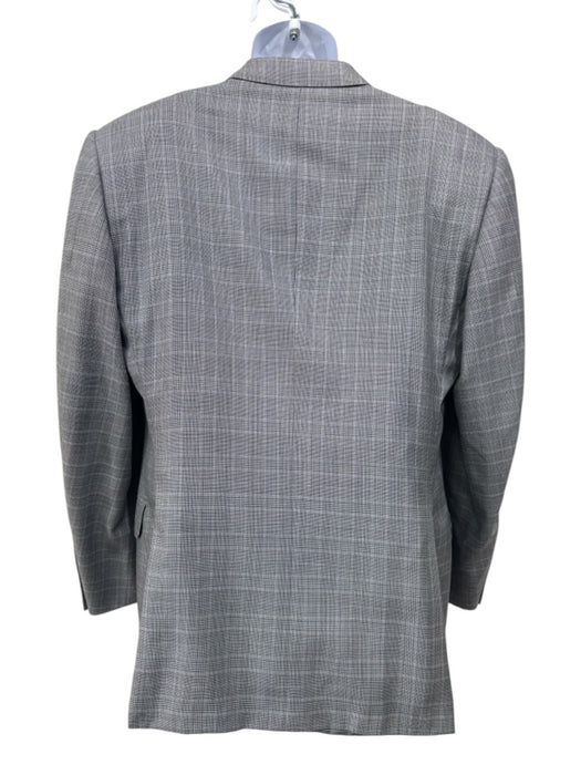 Cornelliani Gray & Blue Wool Plaid 2 Button Men's Blazer Gray & Blue / 50