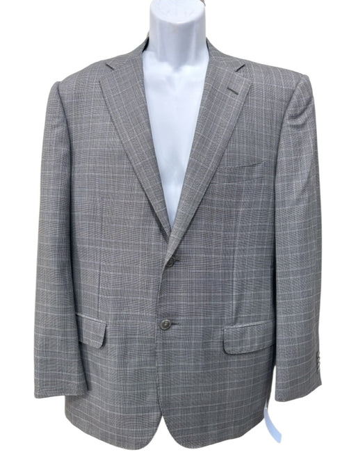 Cornelliani Gray & Blue Wool Plaid 2 Button Men's Blazer Gray & Blue / 50