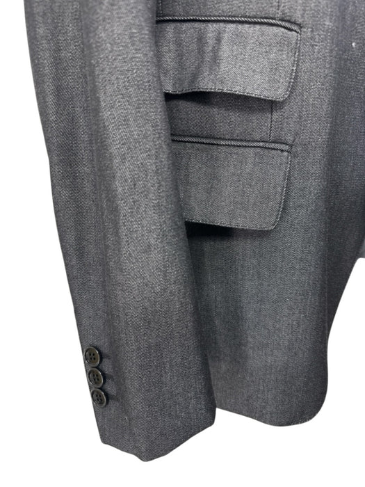 Prada Gray Wool Solid 3 button Men's Blazer Gray / 54