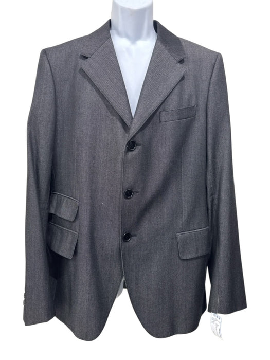 Prada Gray Wool Solid 3 button Men's Blazer Gray / 54