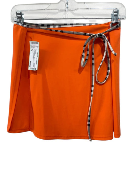 Burberry Size M Orange, White & Black Polyamide Blend Plaid Trim Swimsuit Orange, White & Black / M