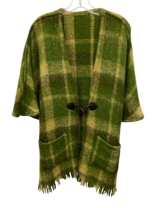 Donegal Design Size One Size Green, Yellow, Brown Mohair Blend Plaid Sweater Green, Yellow, Brown / One Size