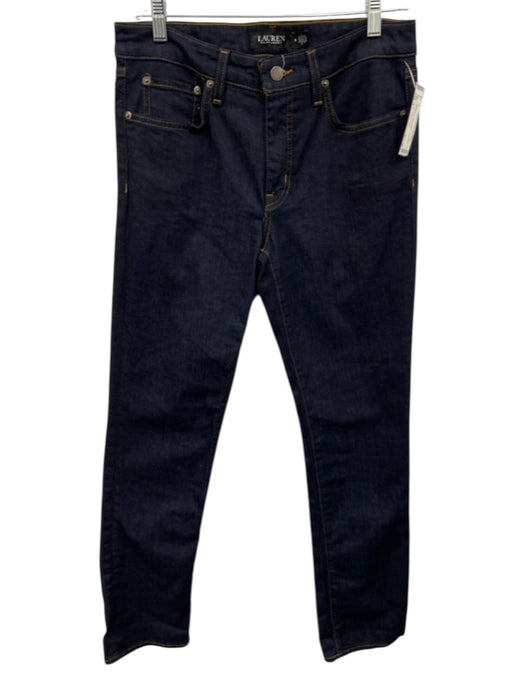 Lauren Ralph Lauren Size 6 Dark Wash Cotton Denim High Rise Straight Leg Jeans Dark Wash / 6