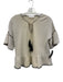 THML Size S Cream Beige & Black Cotton Blend Knit Whipstitch Tassel V Neck Top Cream Beige & Black / S