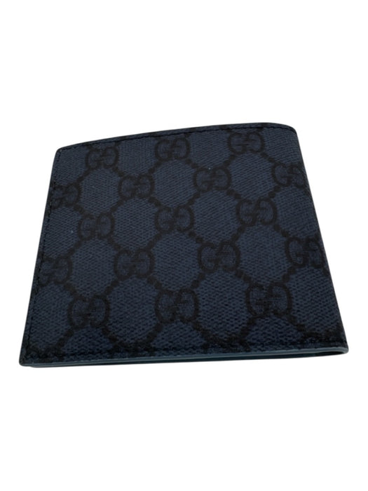 Gucci Like New Blue Leather Guccissima Bifold Wallet Men's Wallet Blue