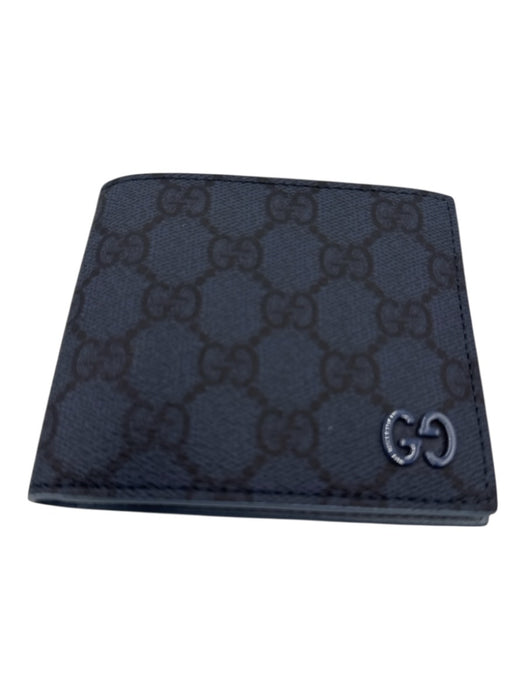 Gucci Like New Blue Leather Guccissima Bifold Wallet Men's Wallet Blue