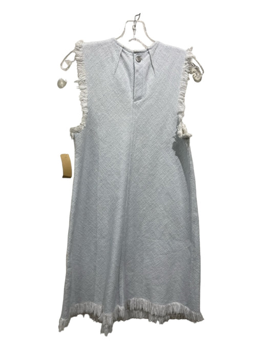 T Alexander Wang Size 8 Light blue & white Cotton Frayed Edges tweed Dress Light blue & white / 8