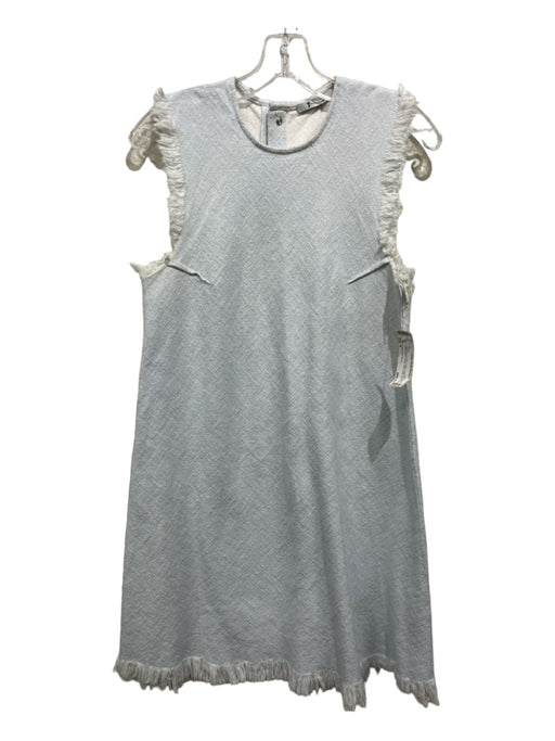 T Alexander Wang Size 8 Light blue & white Cotton Frayed Edges tweed Dress Light blue & white / 8