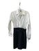 Theory Size 2 White & Black Cotton Color Block Long Sleeve Collared Dress White & Black / 2