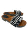 Coach Shoe Size 6 Black White Brown Raffia Open Toe & Heel Fringe Sandals Black White Brown / 6